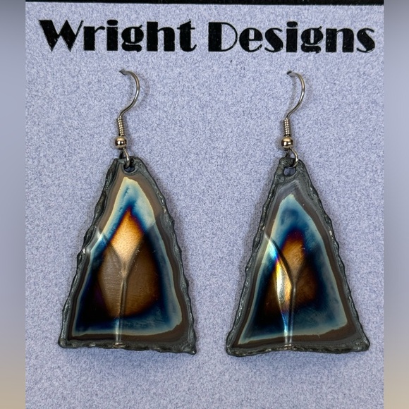 Hand Crafted Jewelry - Unique Handcrafted Steel Earrings 2 inch approx